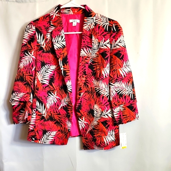 Bar III Jackets & Blazers - (0460) Bar III Pink and Black Tropical Blazer